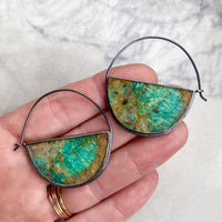 Amazonite in Quartz Hoop Earrings